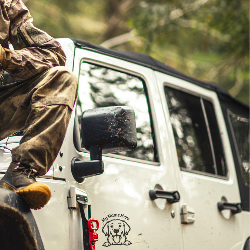 Golden Retriever Name Decal | Personalized Vinyl Dog Decal