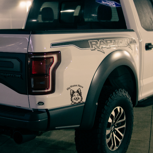 Sheltie Sticker with Name | Personalized Shetland Sheepdog Vinyl Decal for Car, Laptop or Window