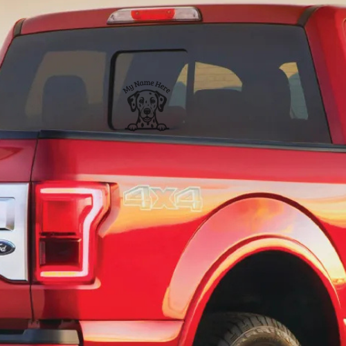 Dalmatian Sticker with Name | Personalized Dog Vinyl Decal for Car, Laptop or Window