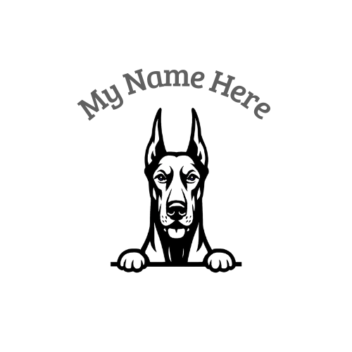 Doberman Pinscher Sticker with Name | Personalized Dog Vinyl Decal for Car, Laptop or Window