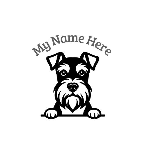 Miniature Schnauzer Sticker with Name | Personalized Vinyl Dog Decal for Car, Laptop or Window