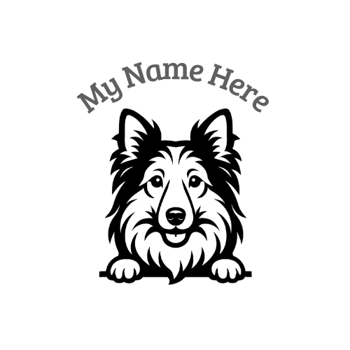Sheltie Sticker with Name | Personalized Shetland Sheepdog Vinyl Decal for Car, Laptop or Window