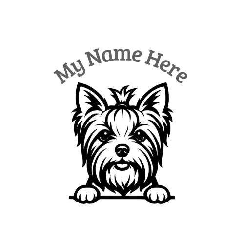 Yorkshire Terrier Sticker with Name | Personalized Dog Vinyl Decal for Car, Laptop or Window