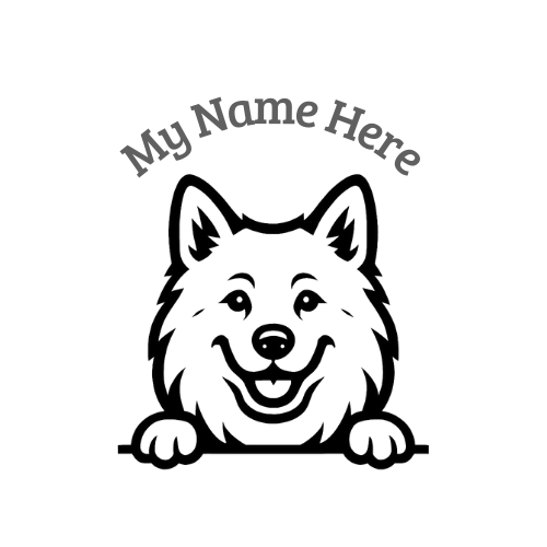 Samoyed Sticker with Name | Personalized Dog Vinyl Decal for Car, Laptop or Window