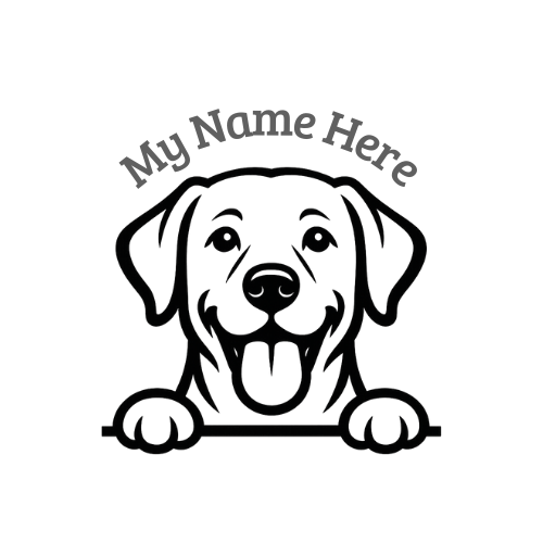 Labrador Retriever Sticker with Name | Personalized Dog Vinyl Decal for Car, Laptop or Window