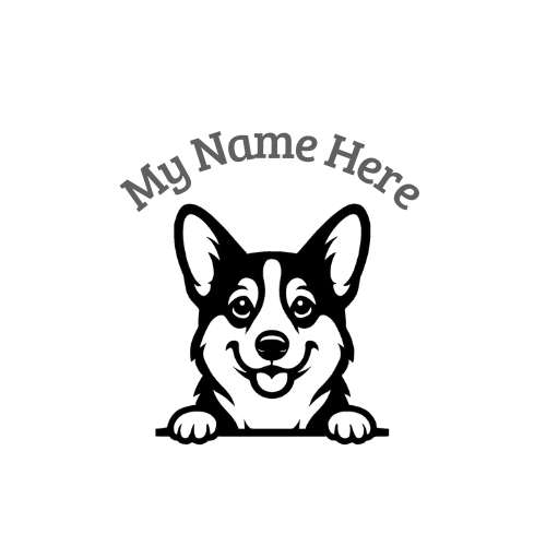 Pembroke Welsh Corgi Sticker with Name | Personalized Dog Vinyl Decal for Car, Laptop or Window