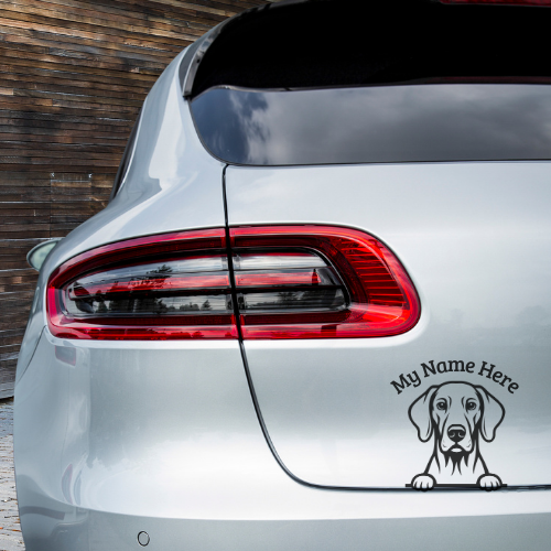 Weimaraner Sticker with Name | Personalized Dog Vinyl Decal for Car, Laptop or Window