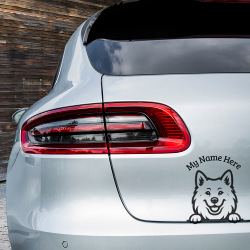 Samoyed Sticker with Name | Personalized Dog Vinyl Decal for Car, Laptop or Window
