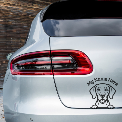 Vizsla Sticker with Name | Personalized Dog Vinyl Decal for Car, Laptop or Window