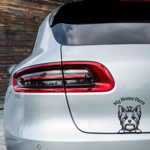 Yorkshire Terrier Sticker with Name | Personalized Dog Vinyl Decal for Car, Laptop or Window