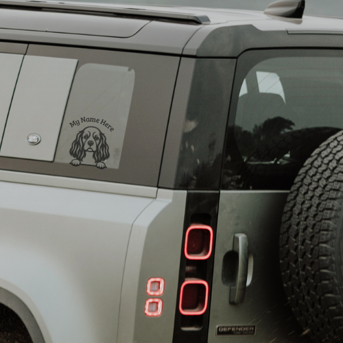 Cocker Spaniel Sticker with Name | Personalized Dog Vinyl Decal for Car, Laptop or Window